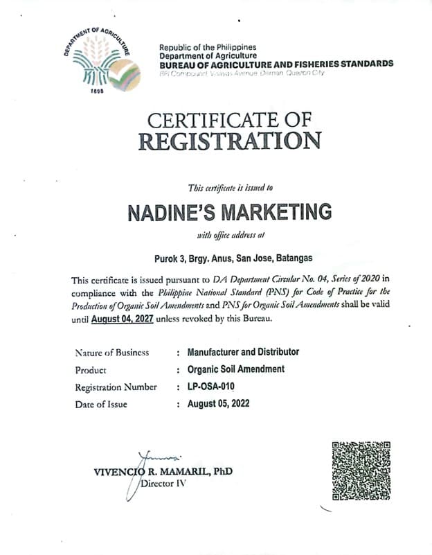 Certificate of Registration