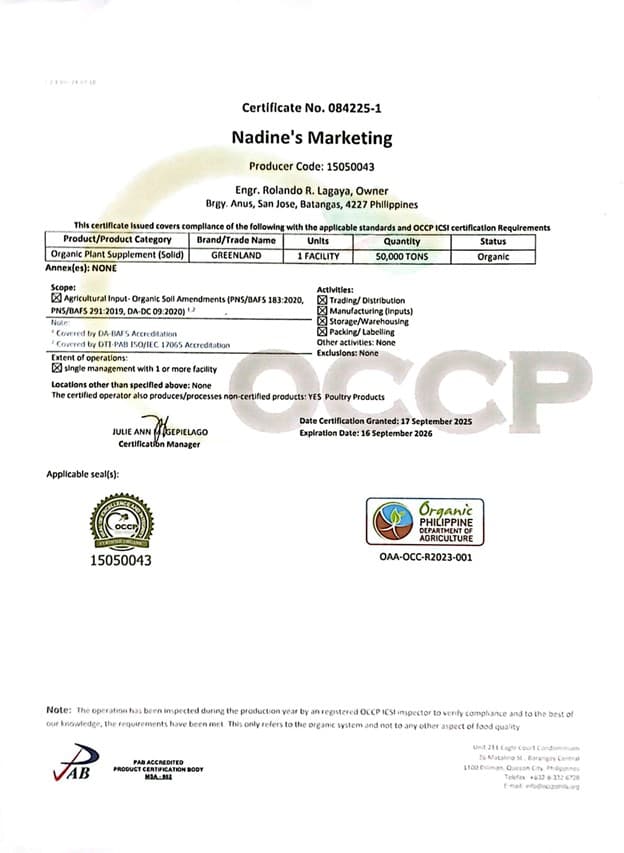 OCCP Certificate